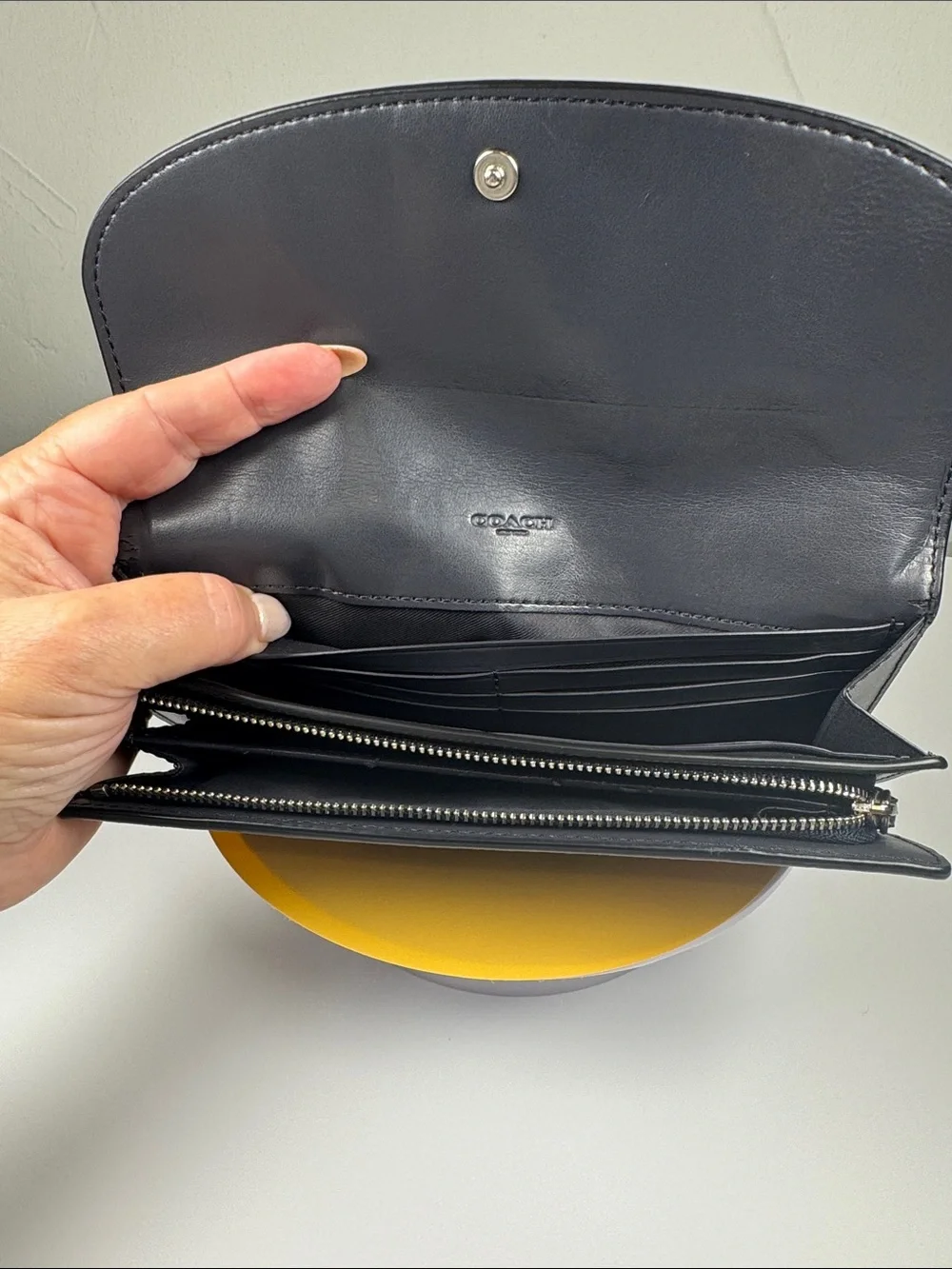 Coach Navy Leather Long Wallet or Clutch